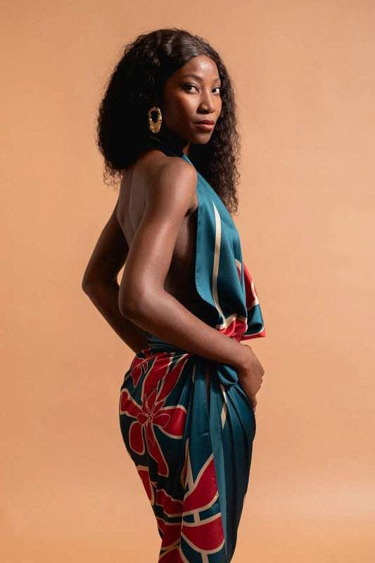 Paréo long imoa deep blue